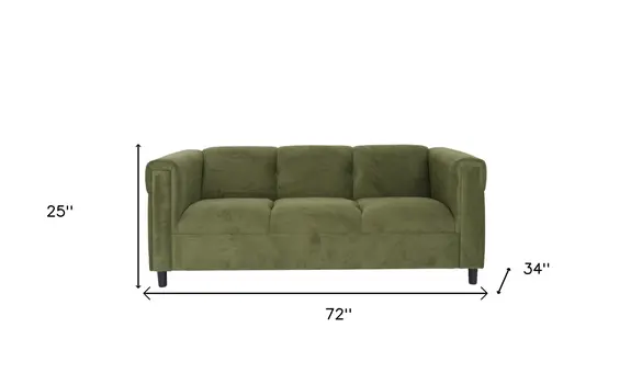 Two Piece Green Tufted Velvet Five Person Seating Set