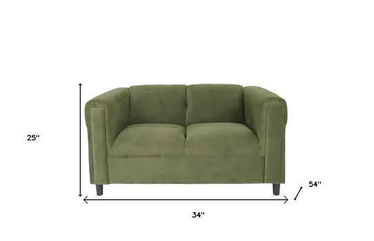Two Piece Green Tufted Velvet Five Person Seating Set