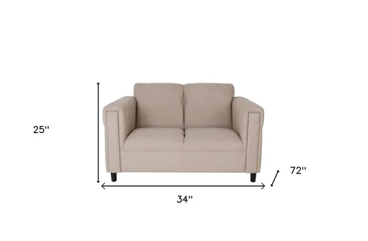 Two Piece Deep Taupe Five Person Seating Set