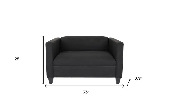 80" Black And Dark Brown Loveseat