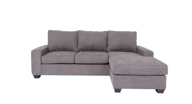 Gray Polyester Blend Stationary L Shaped Two Piece Corner Sectional
