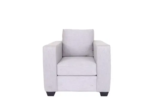 36" Light Gray and Dark Brown Fabric Arm Chair