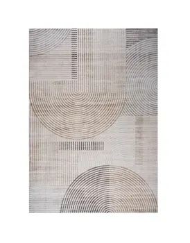 5' X 8' Beige and Brown Abstract Distressed Area Rug