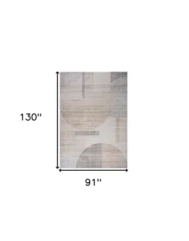 8' X 11' Beige and Brown Abstract Distressed Area Rug