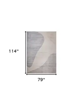 7' X 10' Beige and Brown Abstract Distressed Area Rug