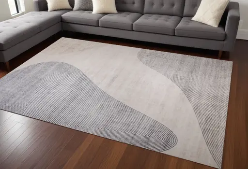 7' X 10' Beige and Brown Abstract Distressed Area Rug