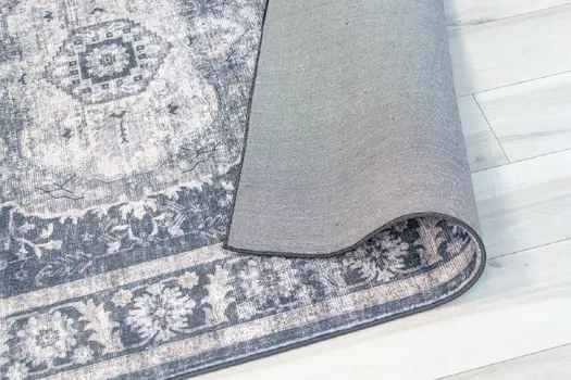 4' X 6' Black and Gray Oriental Area Rug