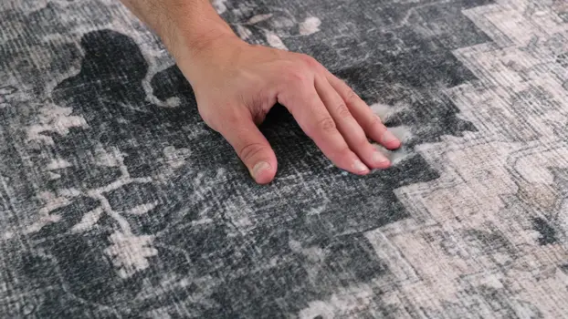 8' X 11' Black and Gray Oriental Area Rug
