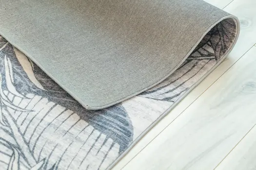 4' X 6' Gray and Brown Floral Distressed Area Rug