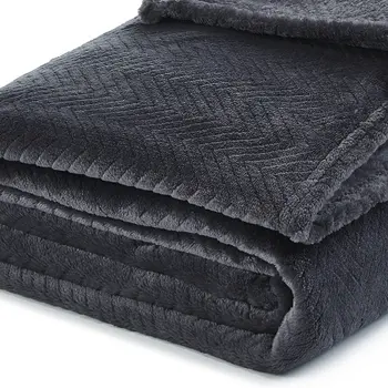 60" X 70" Dark Slate Gray Knitted Polyester Plush Throw Blanket