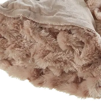 50" X 60" Blush Plush Faux Fur Reversible Throw Blanket