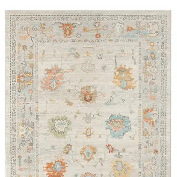 2' X 3' Blue and Orange Floral Stain Resistant Indoor Outdoor Area Rug