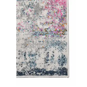 8' Pink and Orange Abstract Power Loom Runner Rug