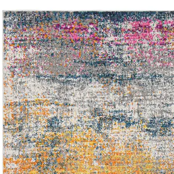 3' X 5' Pink and Orange Abstract Power Loom Area Rug