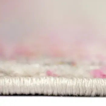 5' X 7' Pink and Orange Abstract Power Loom Area Rug