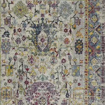 3' X 5' Gray Floral Power Loom Area Rug