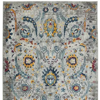 3' X 5' Orange and Ivory Floral Power Loom Area Rug