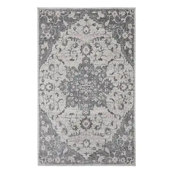 8' Gray Medallion Power Loom Runner Rug