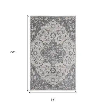 8' X 11' Gray Medallion Power Loom Area Rug