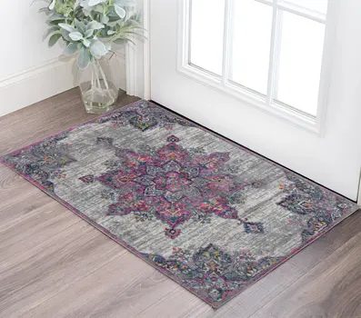 2' x 3' Pink Medallion Power Loom Area Rug