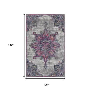 9' X 12' Pink Medallion Power Loom Area Rug