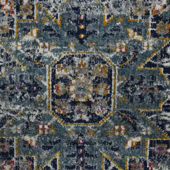 9' X 12' Gray Medallion Power Loom Area Rug