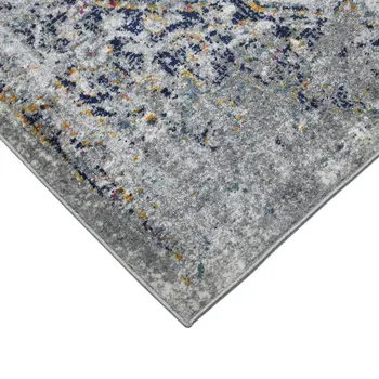 9' X 12' Gray Medallion Power Loom Area Rug
