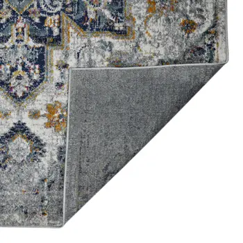 9' X 12' Gray Medallion Power Loom Area Rug
