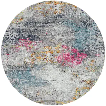 8' X 8' Blue Gray And Purple Area Rug
