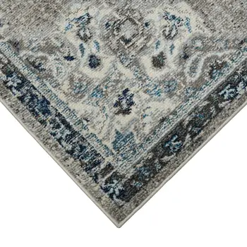 5' X 7' Teal Blue Medallion Power Loom Area Rug