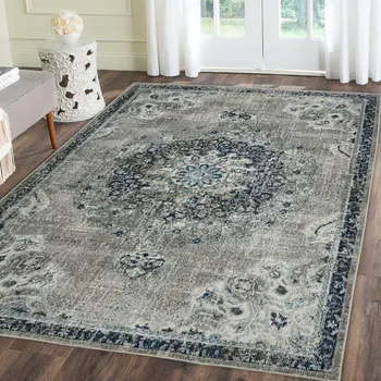 8' X 11' Teal Blue Medallion Power Loom Area Rug