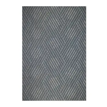 8' X 10' Gray and Blue Geometric Stain Resistant Indoor Outdoor Area Rug