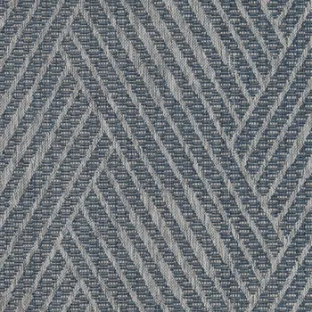 8' Runner Gray and Blue Geometric Stain Resistant Indoor Outdoor Runner Rug