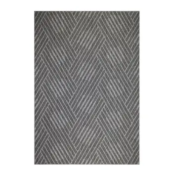 9' X 12' Gray and Blue Geometric Stain Resistant Indoor Outdoor Area Rug