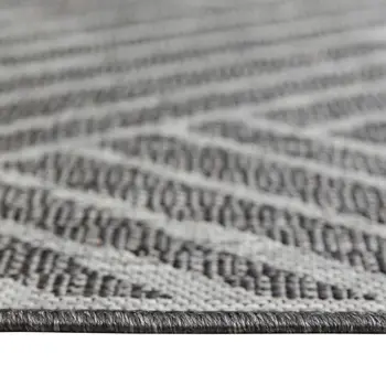 9' X 12' Gray and Blue Geometric Stain Resistant Indoor Outdoor Area Rug