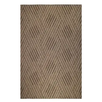 9' X 12' Beige Geometric Stain Resistant Indoor Outdoor Area Rug