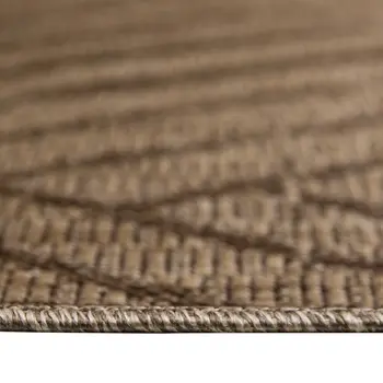 5' X 8' Beige Geometric Stain Resistant Indoor Outdoor Area Rug