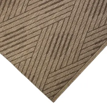 5' X 8' Beige Geometric Stain Resistant Indoor Outdoor Area Rug