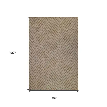 8' X 10' Beige Geometric Stain Resistant Indoor Outdoor Area Rug