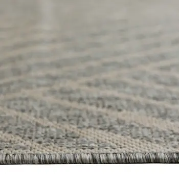 5' X 8' Gray Geometric Stain Resistant Indoor Outdoor Area Rug