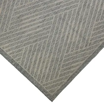 5' X 8' Gray Geometric Stain Resistant Indoor Outdoor Area Rug