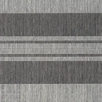 8' X 10' Blue and Gray Striped Stain Resistant Indoor Outdoor Area Rug