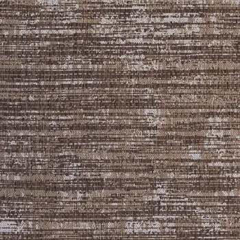 8' Runner Brown and Ivory Striped Stain Resistant Indoor Outdoor Runner Rug