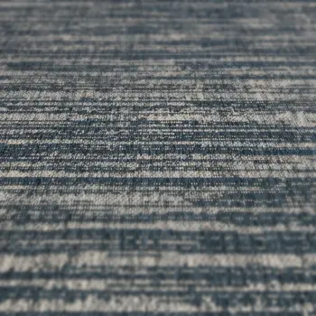 9' X 12' Gray and Blue Striped Stain Resistant Indoor Outdoor Area Rug