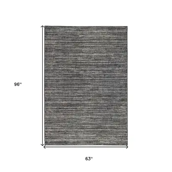 5' X 8' Brown and Ivory Striped Stain Resistant Indoor Outdoor Area Rug