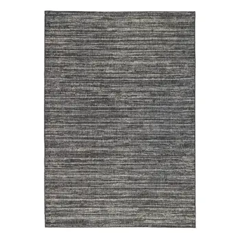 6' X 9' Brown and Ivory Striped Stain Resistant Indoor Outdoor Area Rug