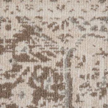 10' Gray and Light Cream Medallion Power Loom Runner Rug