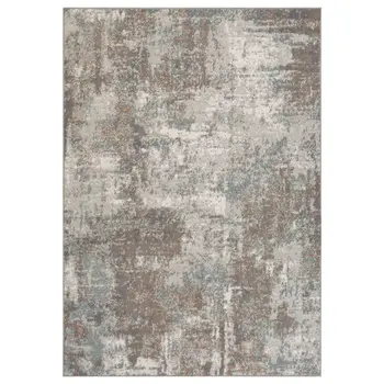 2' X 3' Gray and Light Brown Abstract Power Loom Area Rug