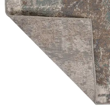 6' X 9' Gray and Light Brown Abstract Power Loom Area Rug