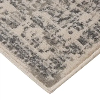 8' X 10' Medium Gray and Ivory Medallion Power Loom Area Rug
